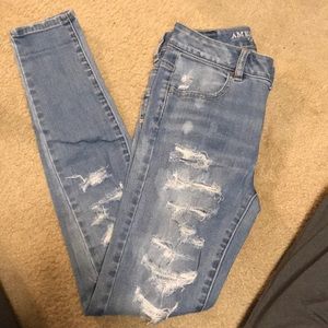 Light wash, high rise jeggings